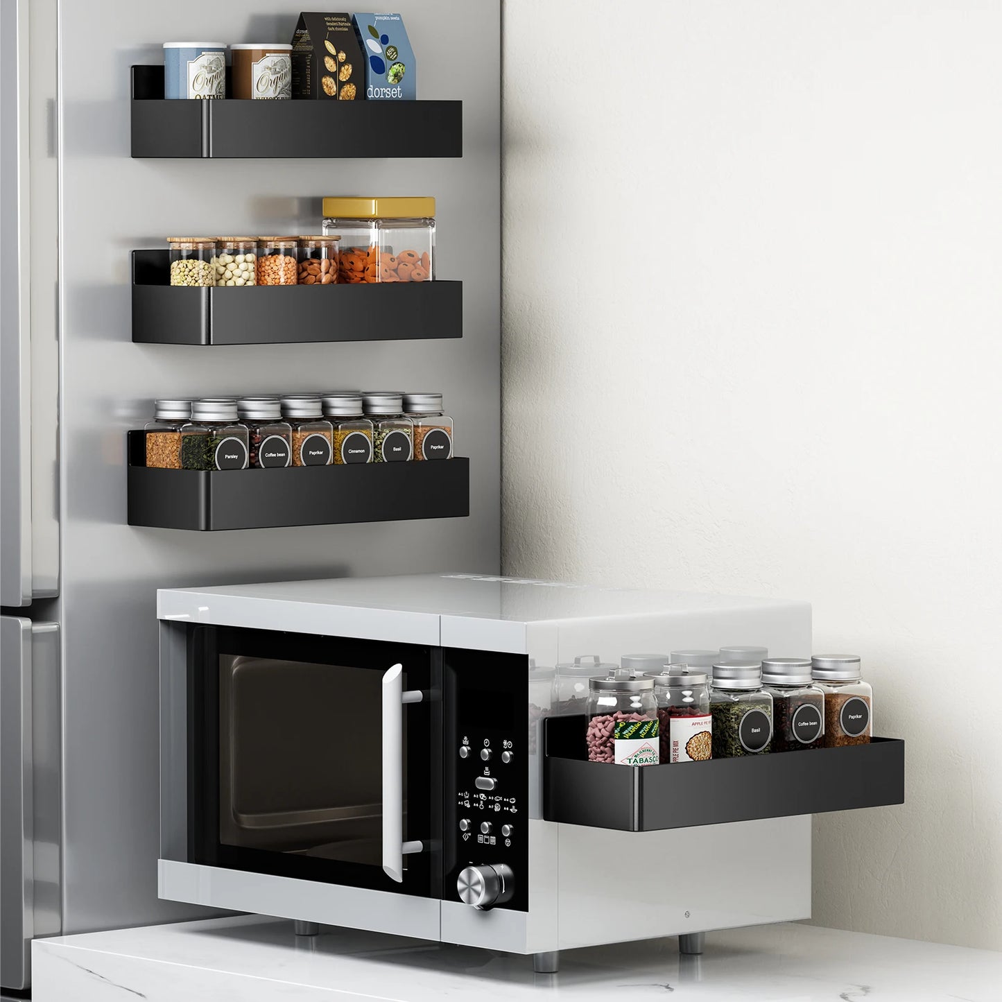 Magnetic Fridge Storage Shelves - 4 PCS