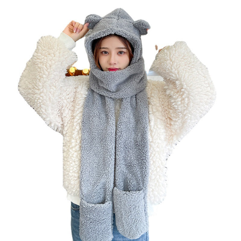 Cozy Teddy Hooded Scarf