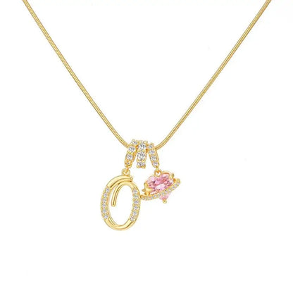 Sparkling Initial Heart Necklace