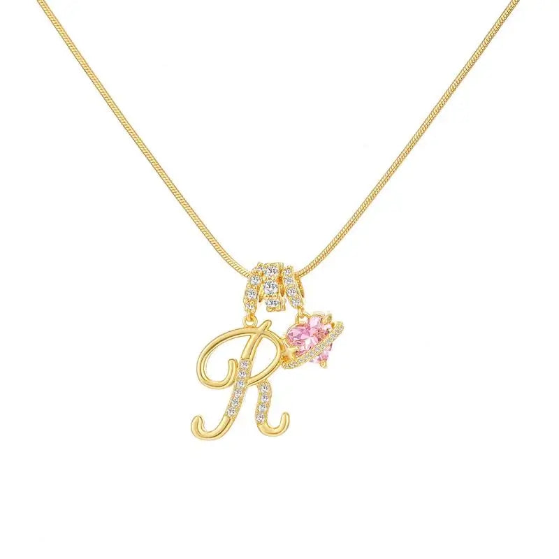 Sparkling Initial Heart Necklace
