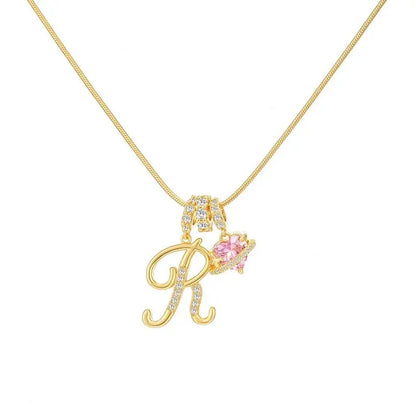 Sparkling Initial Heart Necklace