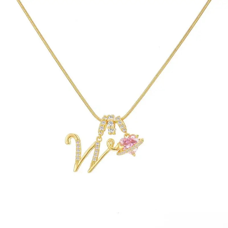 Sparkling Initial Heart Necklace