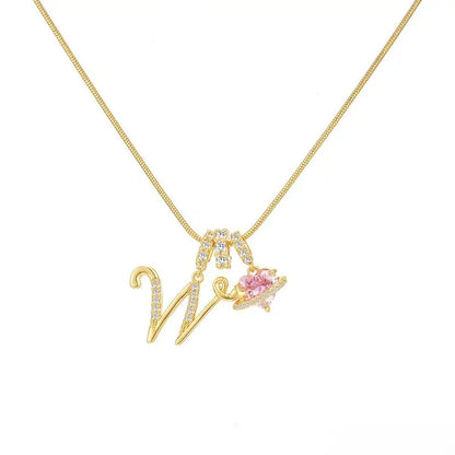 Sparkling Initial Heart Necklace