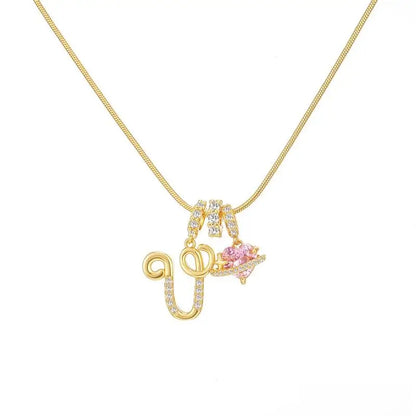 Sparkling Initial Heart Necklace