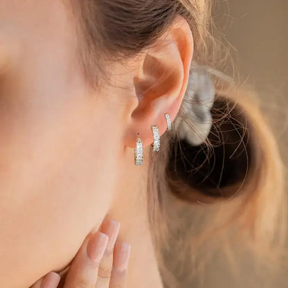 Gold-Plated Hoop Earrings Stack