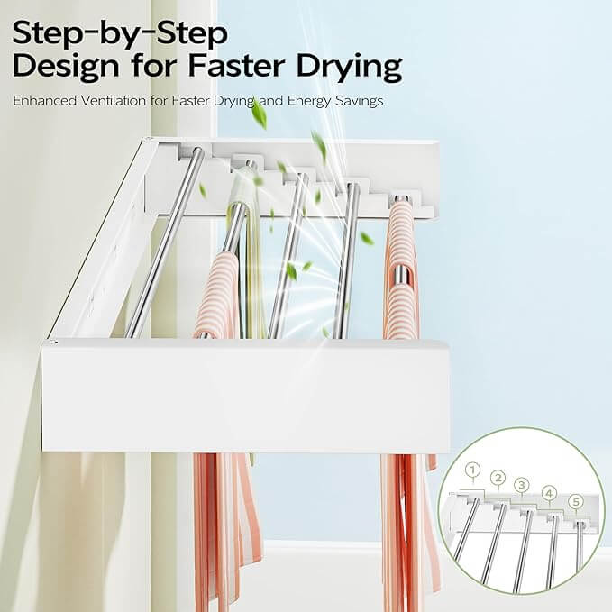 Wall Mounted Clothes Drying Rack