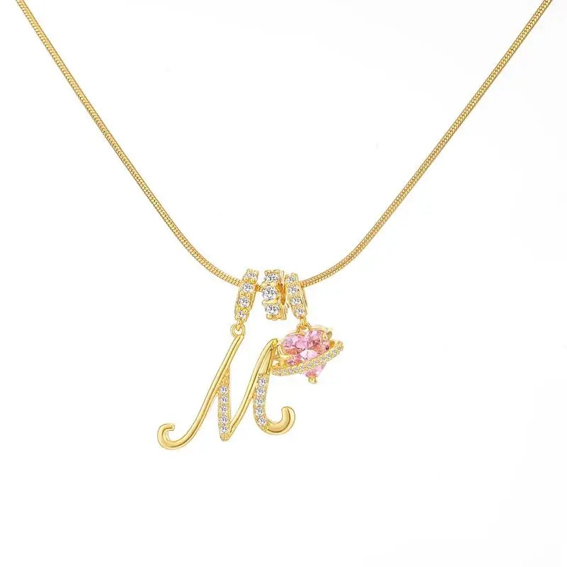 Sparkling Initial Heart Necklace