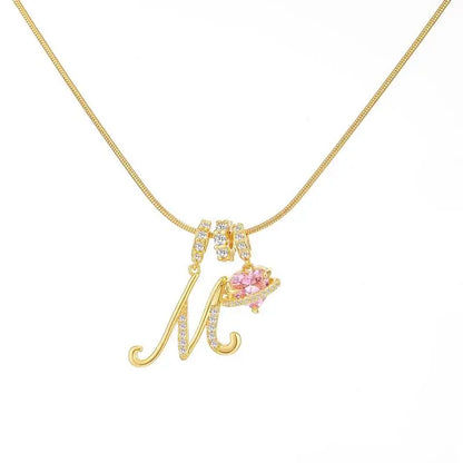 Sparkling Initial Heart Necklace