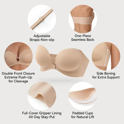 Strapless Front Closure Bra