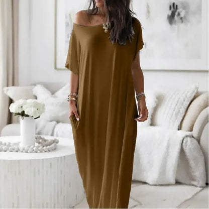 Oversized Asymmetric Off-Shoulder Casual Dress