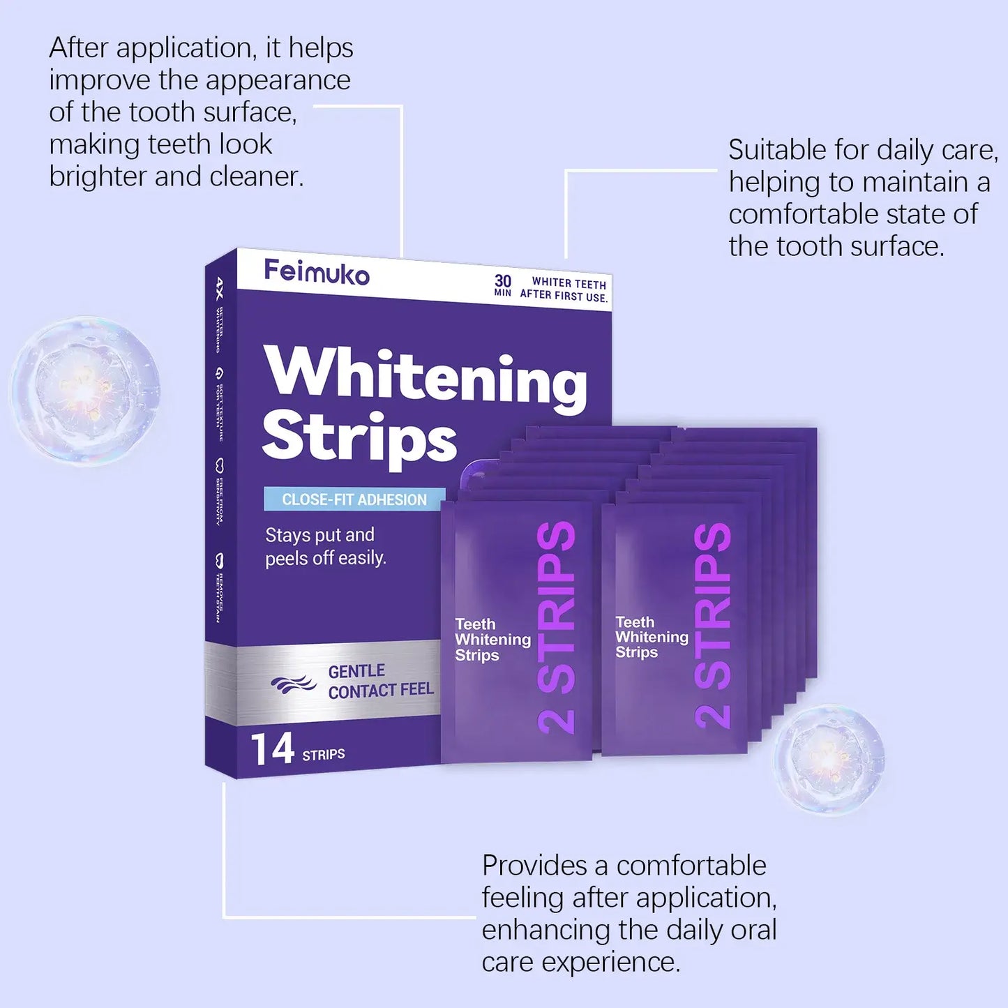 Purple Teeth Whitening Strips