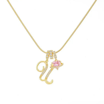 Sparkling Initial Heart Necklace