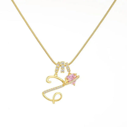 Sparkling Initial Heart Necklace