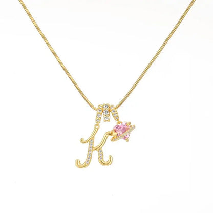 Sparkling Initial Heart Necklace