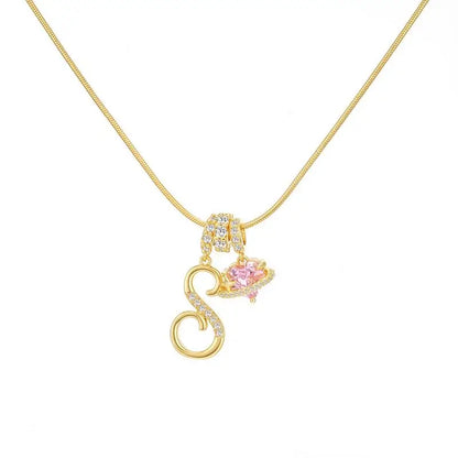 Sparkling Initial Heart Necklace