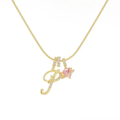 Sparkling Initial Heart Necklace
