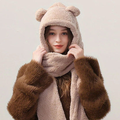 Cozy Teddy Hooded Scarf