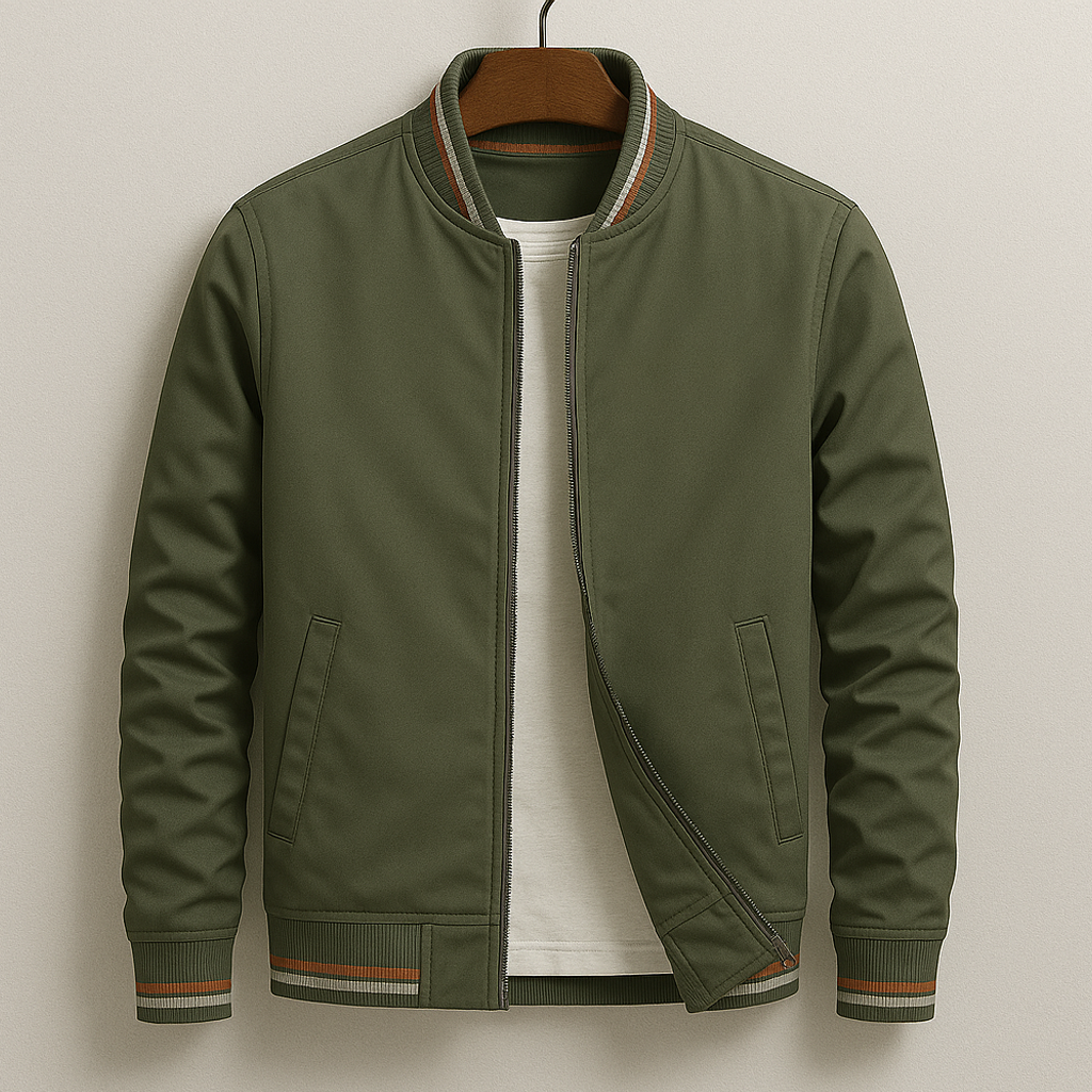 Stylish Striped Bomber Jacket