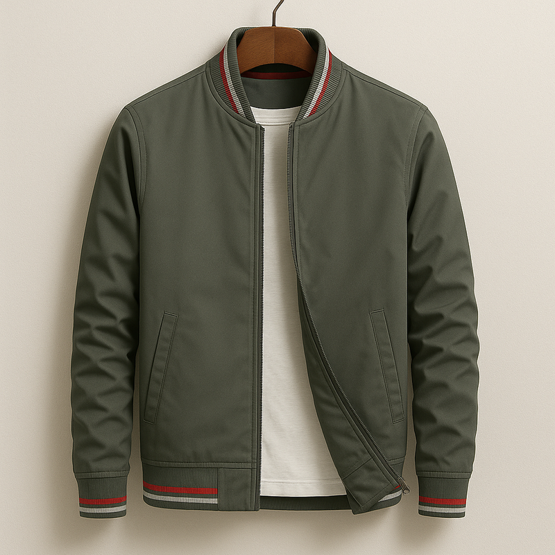 Stylish Striped Bomber Jacket