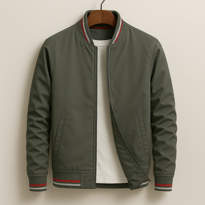 Stylish Striped Bomber Jacket