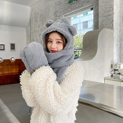 Cozy Teddy Hooded Scarf
