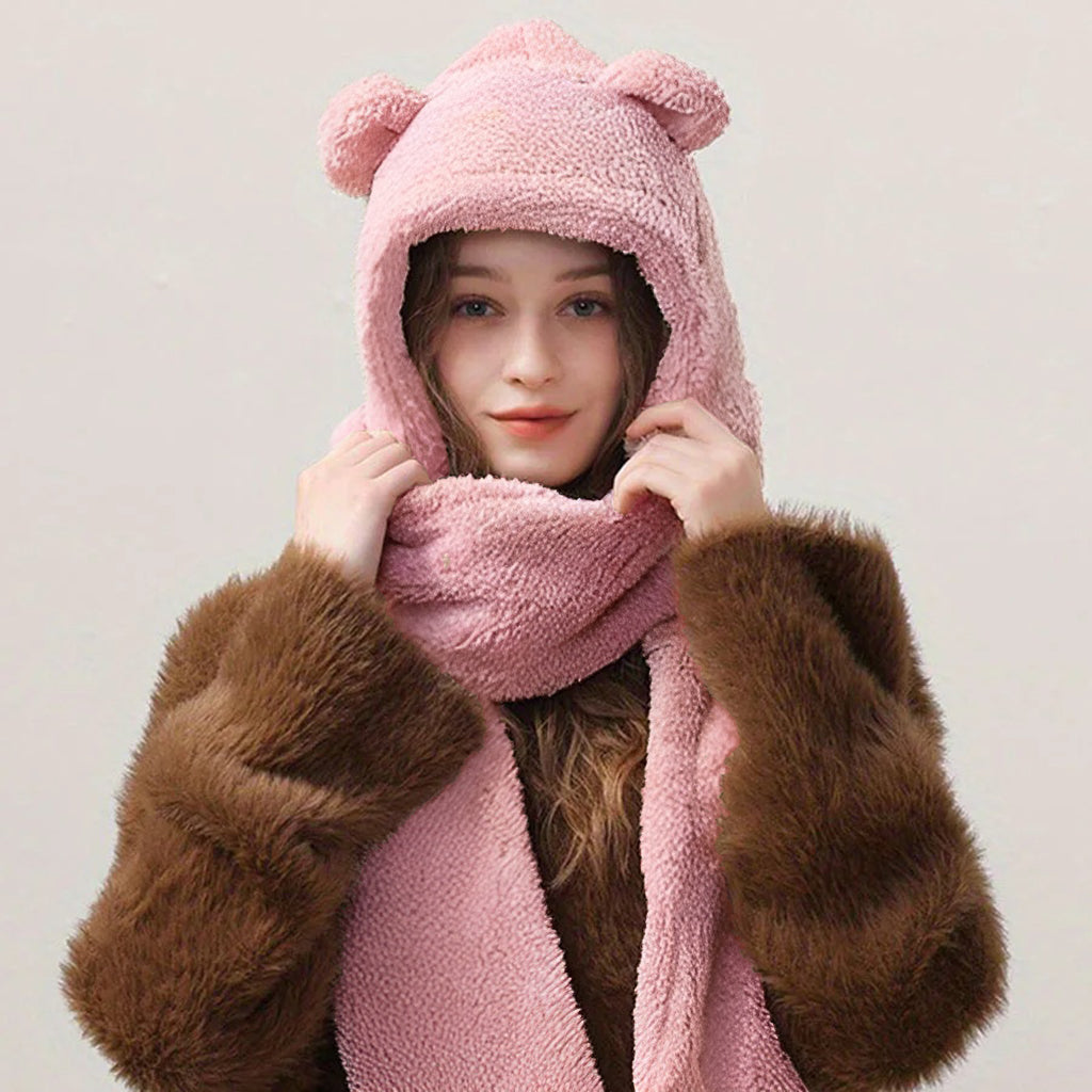 Cozy Teddy Hooded Scarf