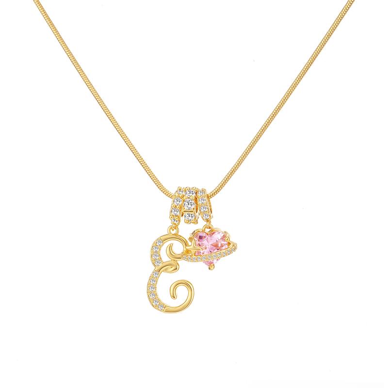 Sparkling Initial Heart Necklace