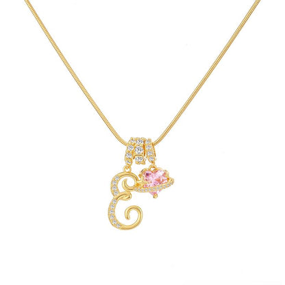 Sparkling Initial Heart Necklace