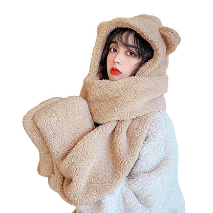 Cozy Teddy Hooded Scarf