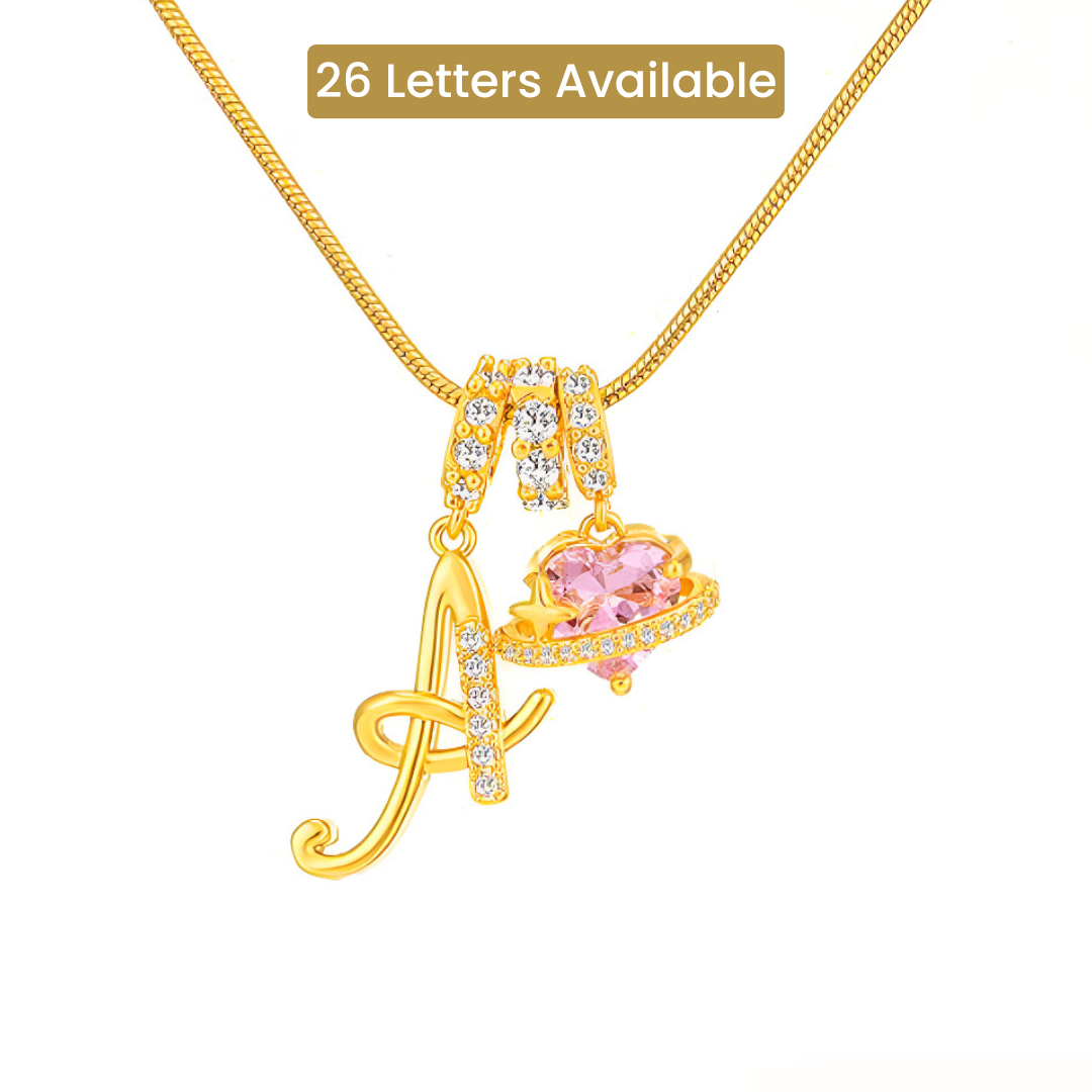 Sparkling Initial Heart Necklace
