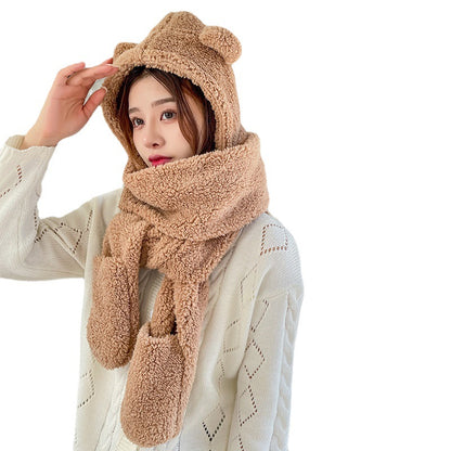 Cozy Teddy Hooded Scarf