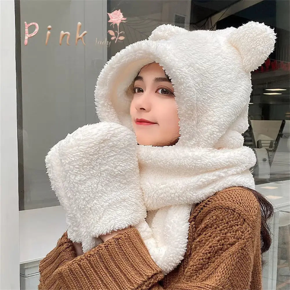 Cozy Teddy Hooded Scarf