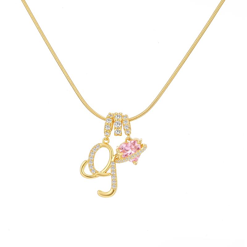 Sparkling Initial Heart Necklace