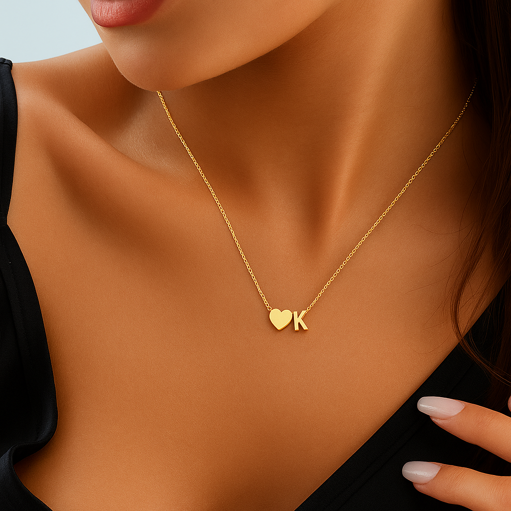 Heart Initial Necklace