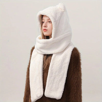 Cozy Teddy Hooded Scarf