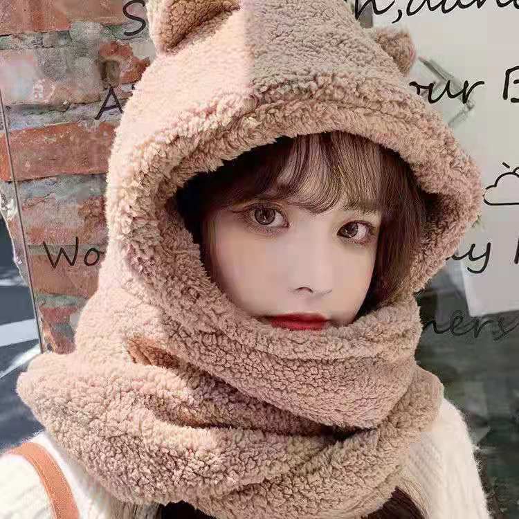 Cozy Teddy Hooded Scarf
