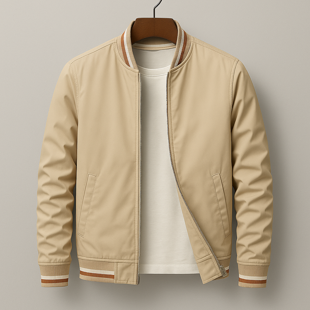 Stylish Striped Bomber Jacket
