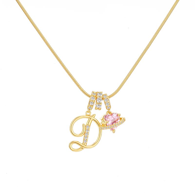 Sparkling Initial Heart Necklace