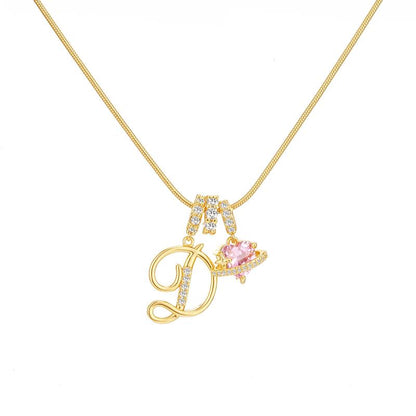 Sparkling Initial Heart Necklace