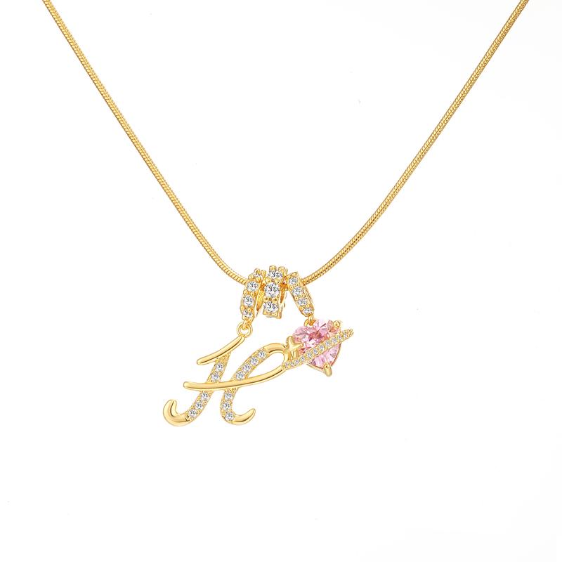 Sparkling Initial Heart Necklace