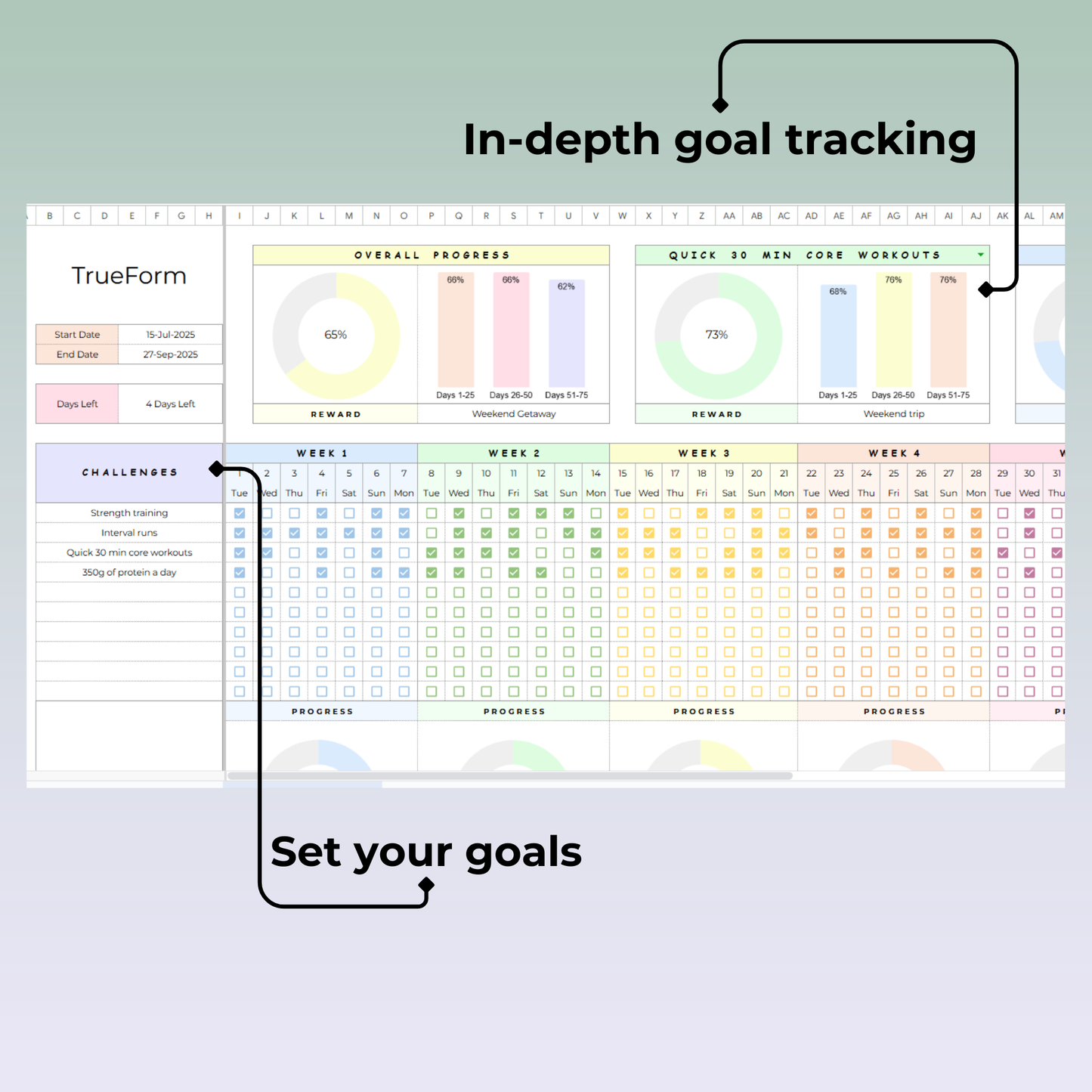 Easy Fitness Tracker Sheets