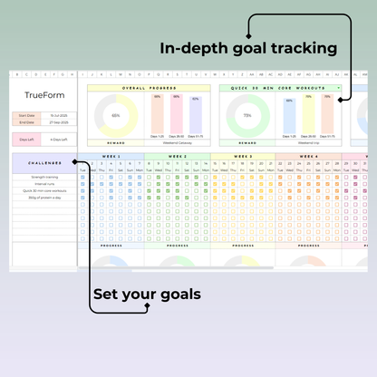 Easy Fitness Tracker Sheets