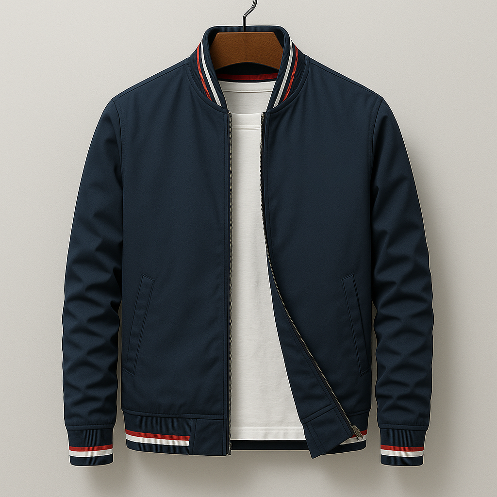 Stylish Striped Bomber Jacket
