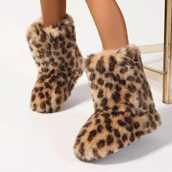 Cozy Leopard Print Boots