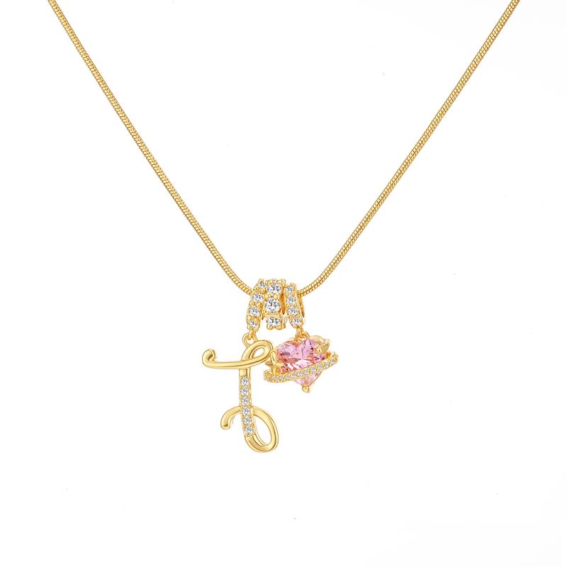 Sparkling Initial Heart Necklace